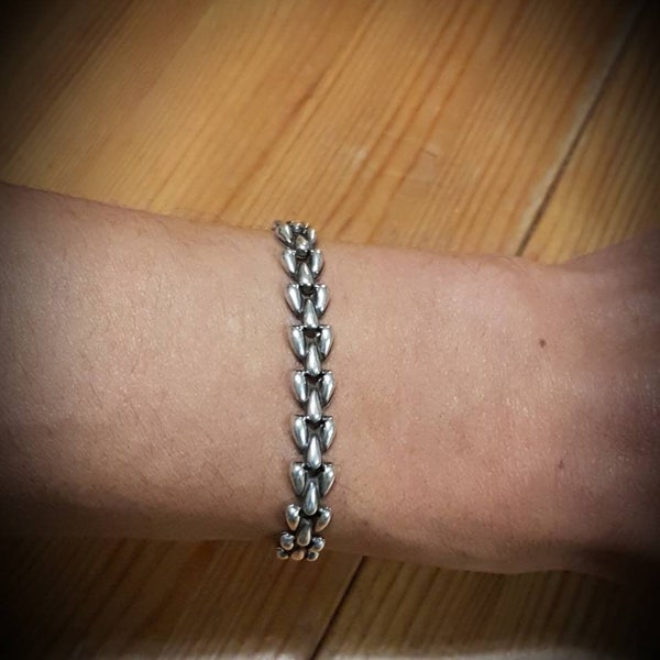 Bracelet chaîne en argent massif