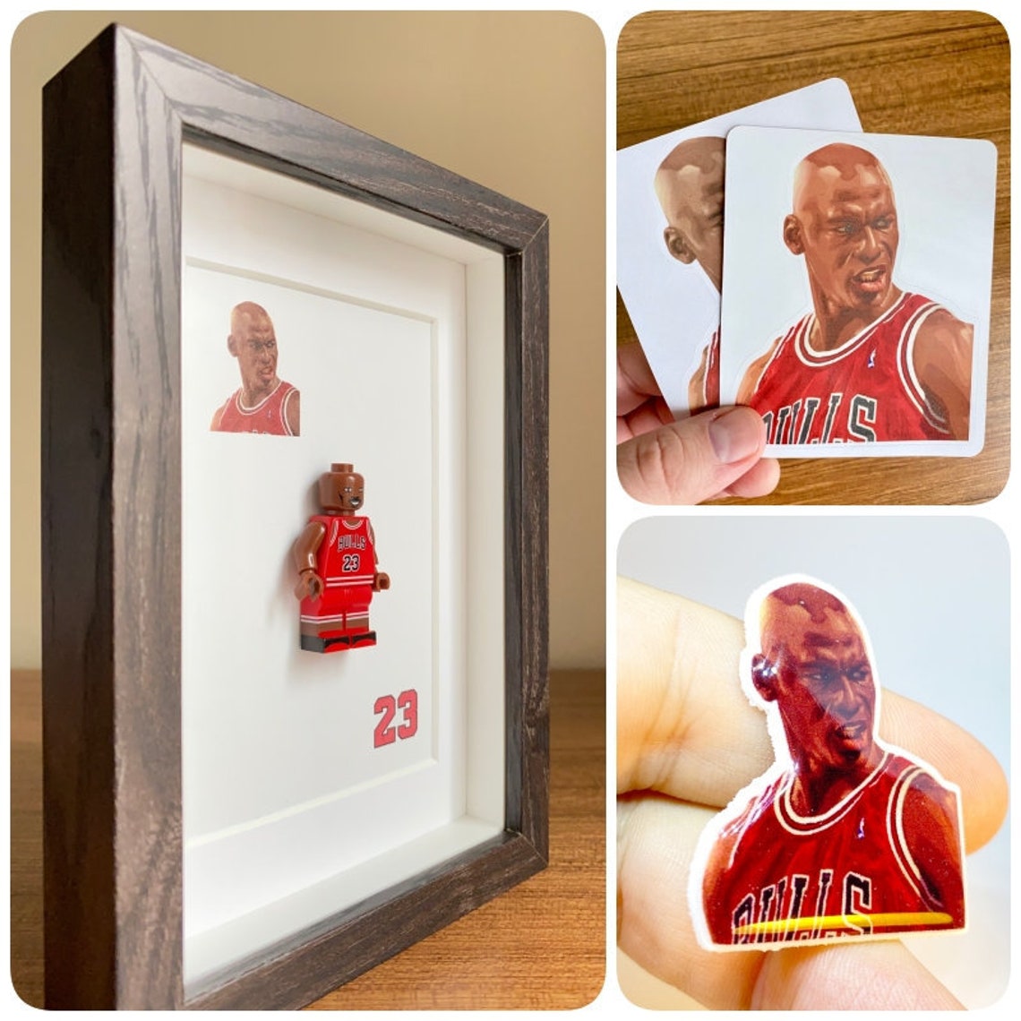 Michael Jordan Mini Figure Picture Frame Shadow Box Gift Set Etsy