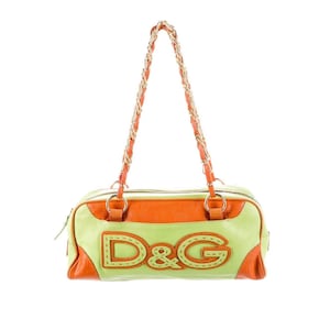 Authentic Dolce Gabbana Logo Handbag, D&G Y2K Purse, Leather Logo