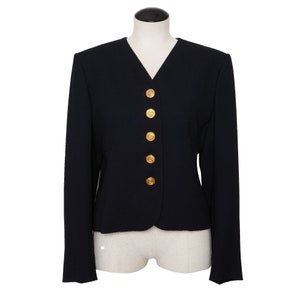Vintage Jaeger Blazer, Black and Gold, Size L