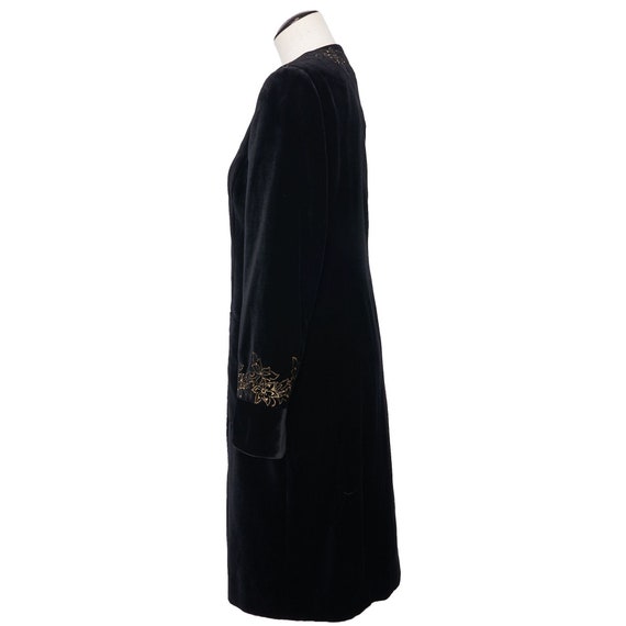 Louis Feraud Vintage Velvet Embroidered Coat, XS-… - image 3