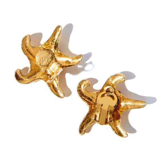 Authentic Kalinger Star Earrings Vintage, Gold Pl… - image 3