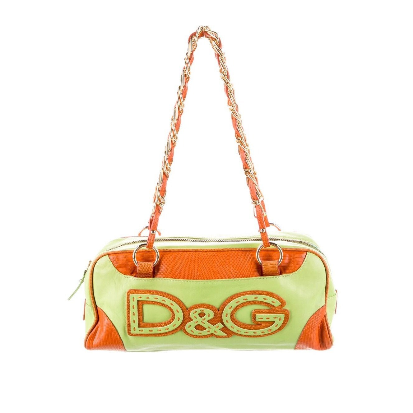 Authentic Dolce Gabbana Logo Handbag, D&G Y2K Purse, Leather Logo