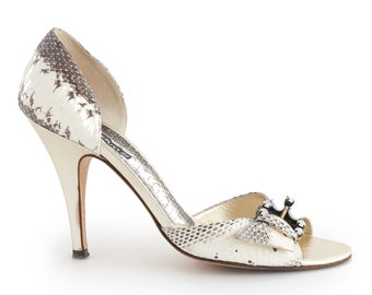 Sz: 8 Claudia Ciuti d'Orsay Snakeskin Pumps