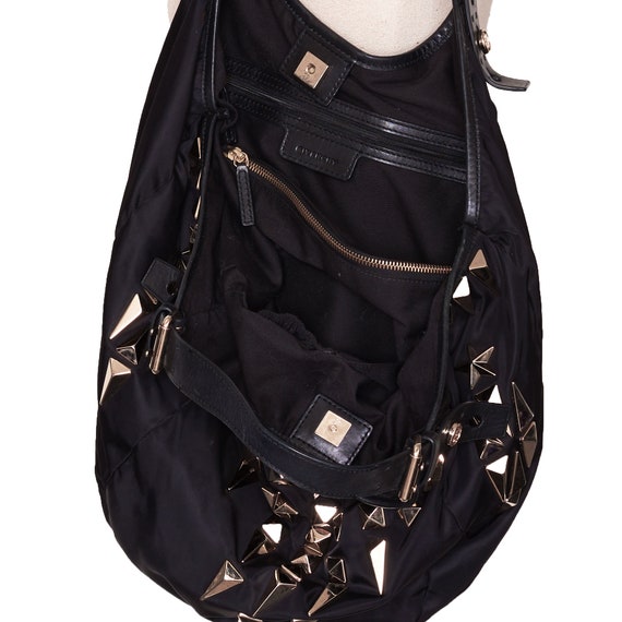 Authentic GIVENCHY Studded Nylon Handbag, Black, … - image 6