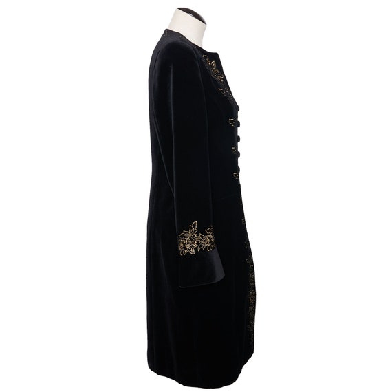 Louis Feraud Vintage Velvet Embroidered Coat, XS-… - image 2