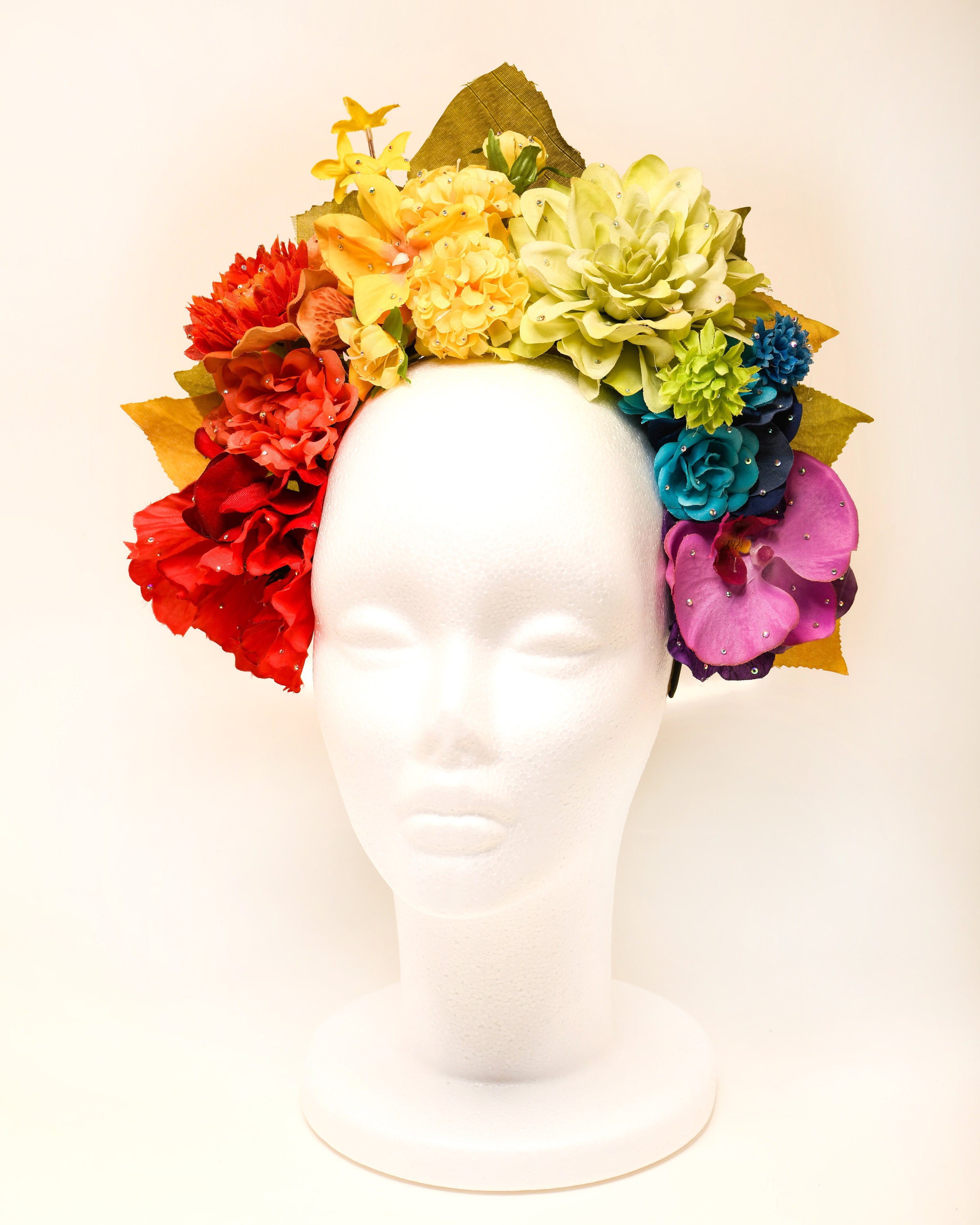 Rainbow Pride Flower Crown With Rhinestones/rainbow Floral Etsy UK