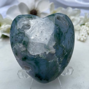 Beautiful moss agate heart