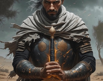 Sfumato Fantasy Sword Portrait - Lightning Blade Digital Art (Download)