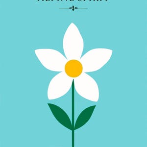 Edelweiss SVG Travel Poster – Alpine Spirit | Swiss Alps Floral Art | Minimalist Mountain Cut File | Digital Download