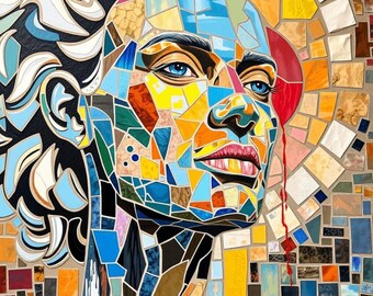 Mosaic Art Print Set – Surreal Figurative Digital Wall Art