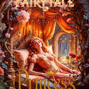 Sleeping Beauty Princess PNG – Fairytale Clipart – Royal Fantasy Digital Download