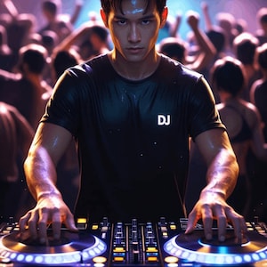 All the Rave — Sfumato DJ Portrait Digital Download for EDM Lovers, Club Decor, Rave Wall Art, and Dance Floor-Inspired Aesthetics