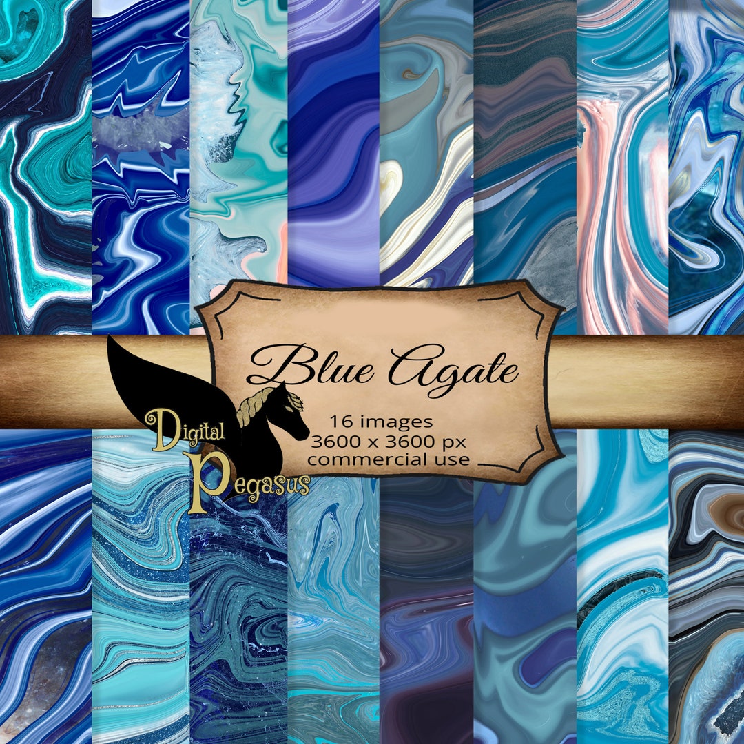 Blue Agate Digital Paper: Liquid Geode Textures (digital Download) - Etsy