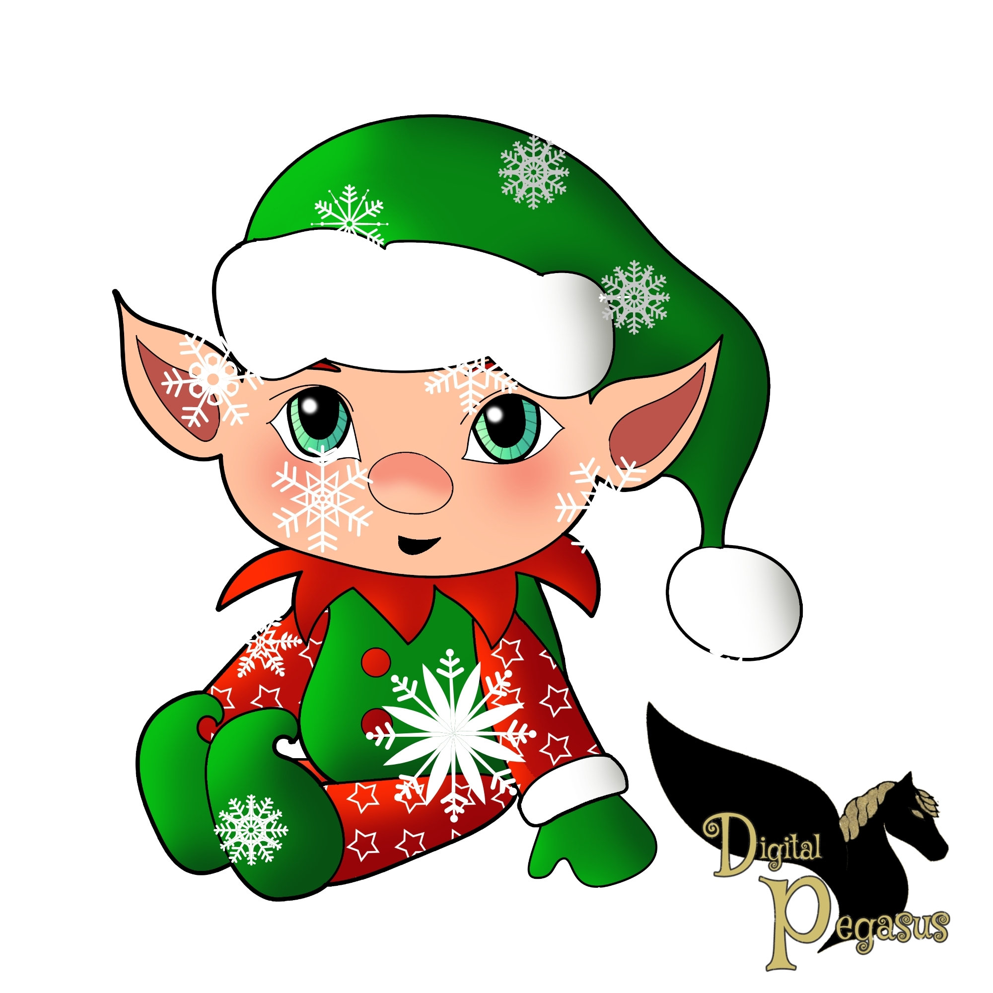 Christmas Baby Elf Baby Elf Clip Art PNG 300 (Instant Download) Etsy