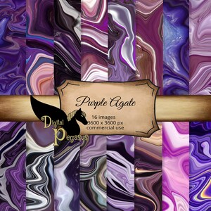 Purple Agate Digital Paper: Liquid Geode Textures (Digital Download)