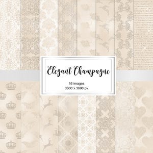 Elegant Champagne Digitales Papier: Hochzeits-Scrapbook-Muster (digitaler Download)