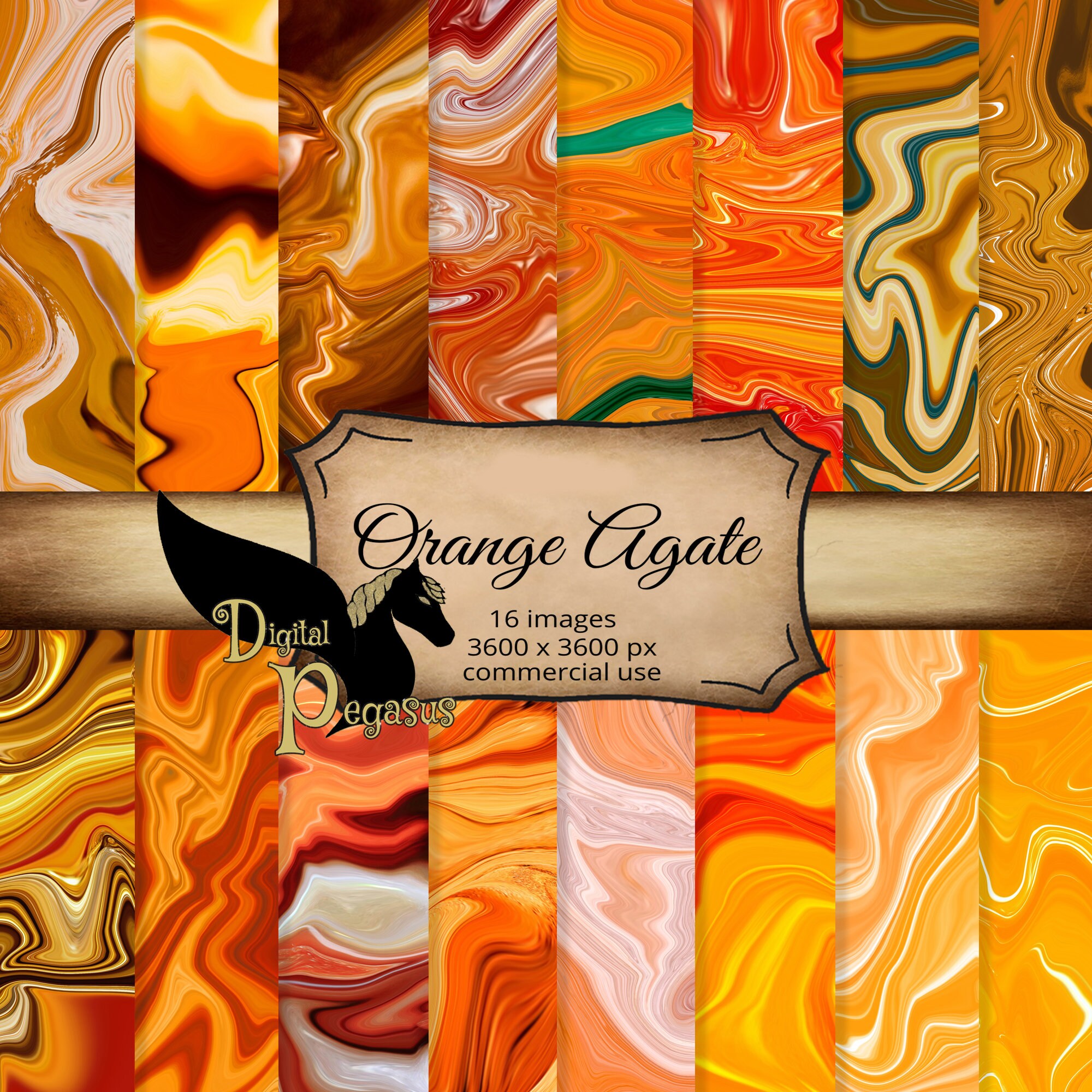 Download Orange Agate Scrapbook Paper Liquid Textures Geode Digital ...