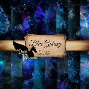 Blue Galaxy | Love Red Galaxy | Scrapbook Paper | Digital Paper | Nebula | Stars | Night Sky | Space  Universe Printable Paper