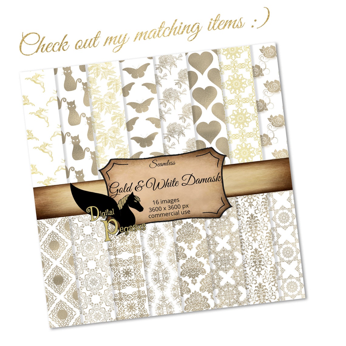 Seamless Teal & Gold Scrapbook Paper Valentine Digital Paper Etsy