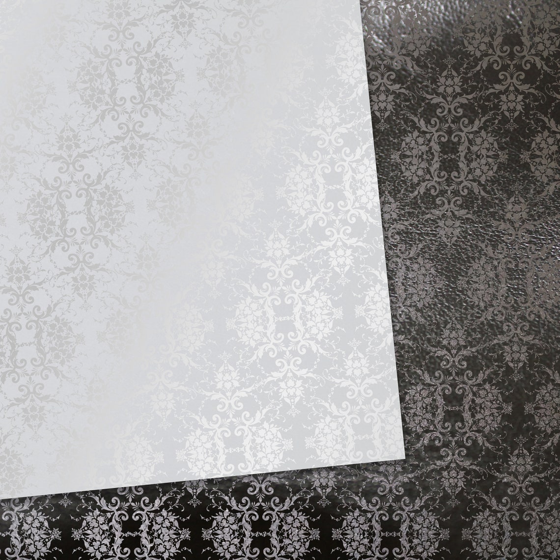 Silver Scrapbook Paper Damask Digital Paper Silver Texture Etsy