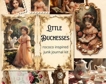 Rococo Printable Ephemera: Little Duchesses Junk Journal Kit (Digital)