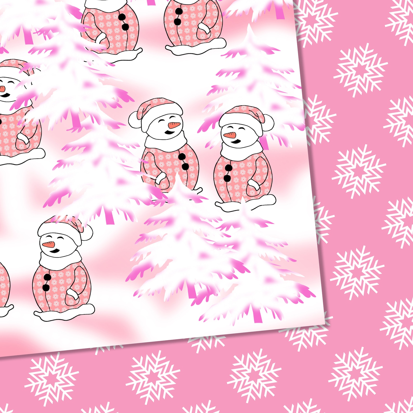 Christmas Digital Paper Pink Christmas Scrapbook Paper - Etsy