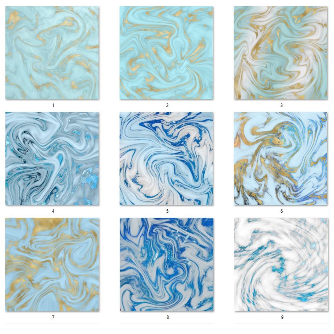 Blue Marble Digital Paper Blue and White Scrapbook Paper Etsy