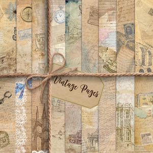 Kit per diario di architettura vintage: materiale effimero rustico (download PDF)