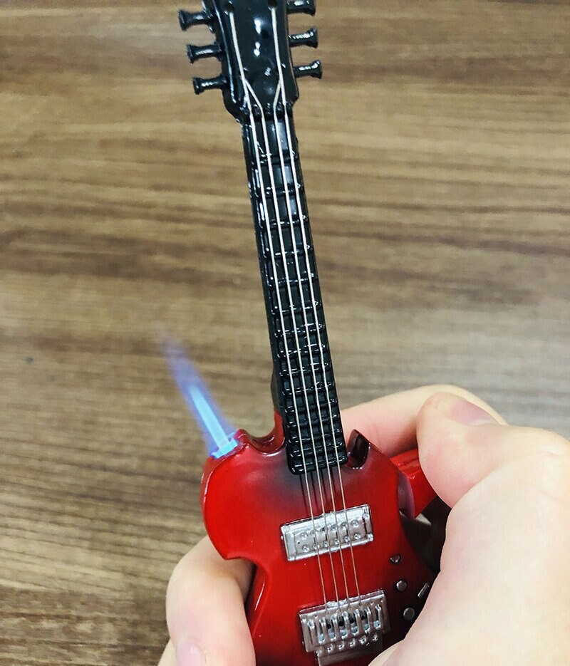 Guitar Lighter with Keychain Torch Lighters Fun Funny Etsy