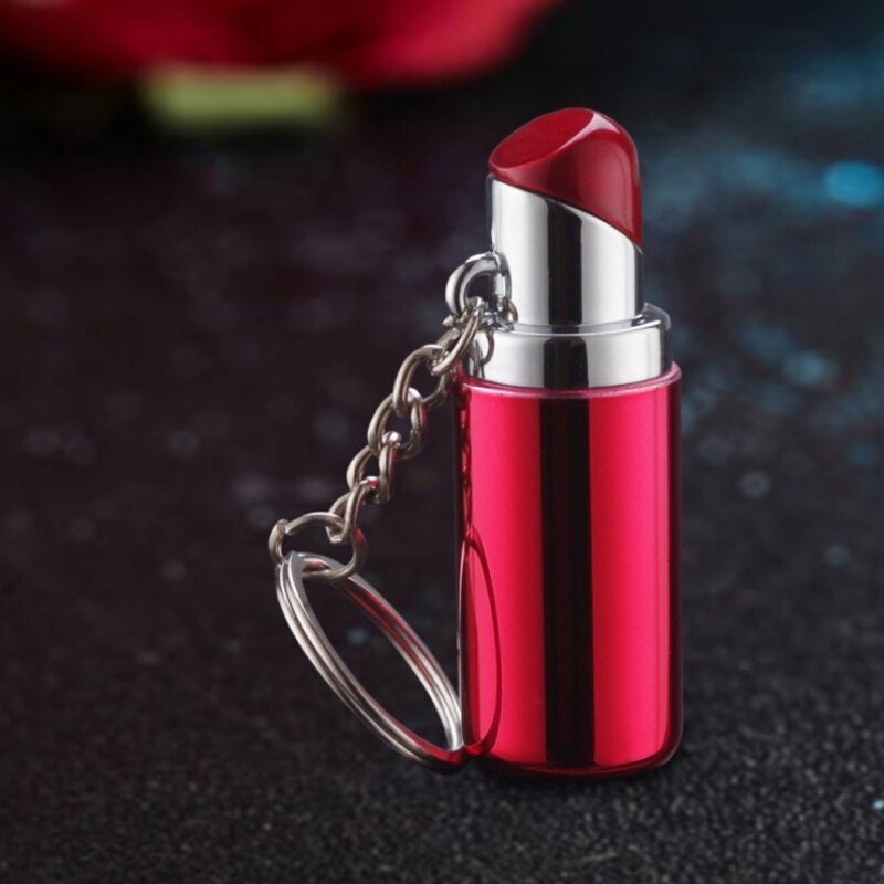 Lipstick Lighters With Keychain Funny Cute Lighters Unique Etsy