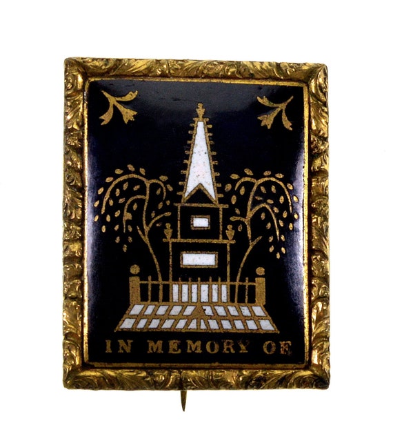 antique mourning brooch Gem