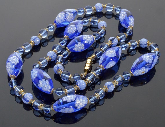 Vtg 50's Venetian Murano Glass Bead Necklace Matc… - image 2