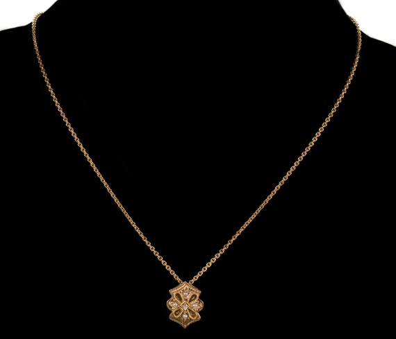 Antique Victorian 14K Gold Diamond Pearl Large Sl… - image 2