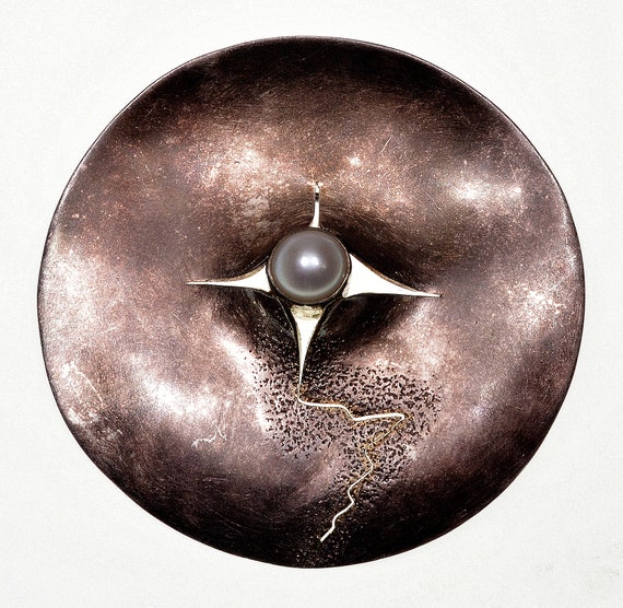 Scandinavian Modernist Sterling Pendant Brooch C.… - image 2