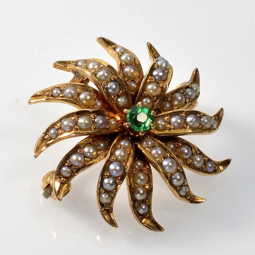 Antique Seed Pearl Starburst Brooch Victorian Estate Jewelry - Etsy