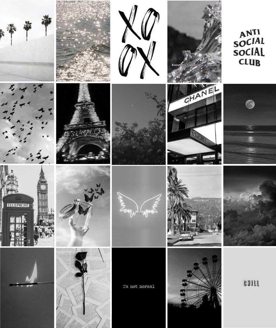 Black and White Collage Wall Prints Etsy UK