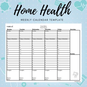 Home Health Nurse | Weekly Calendar | OASIS | Nurse Brain | SOC