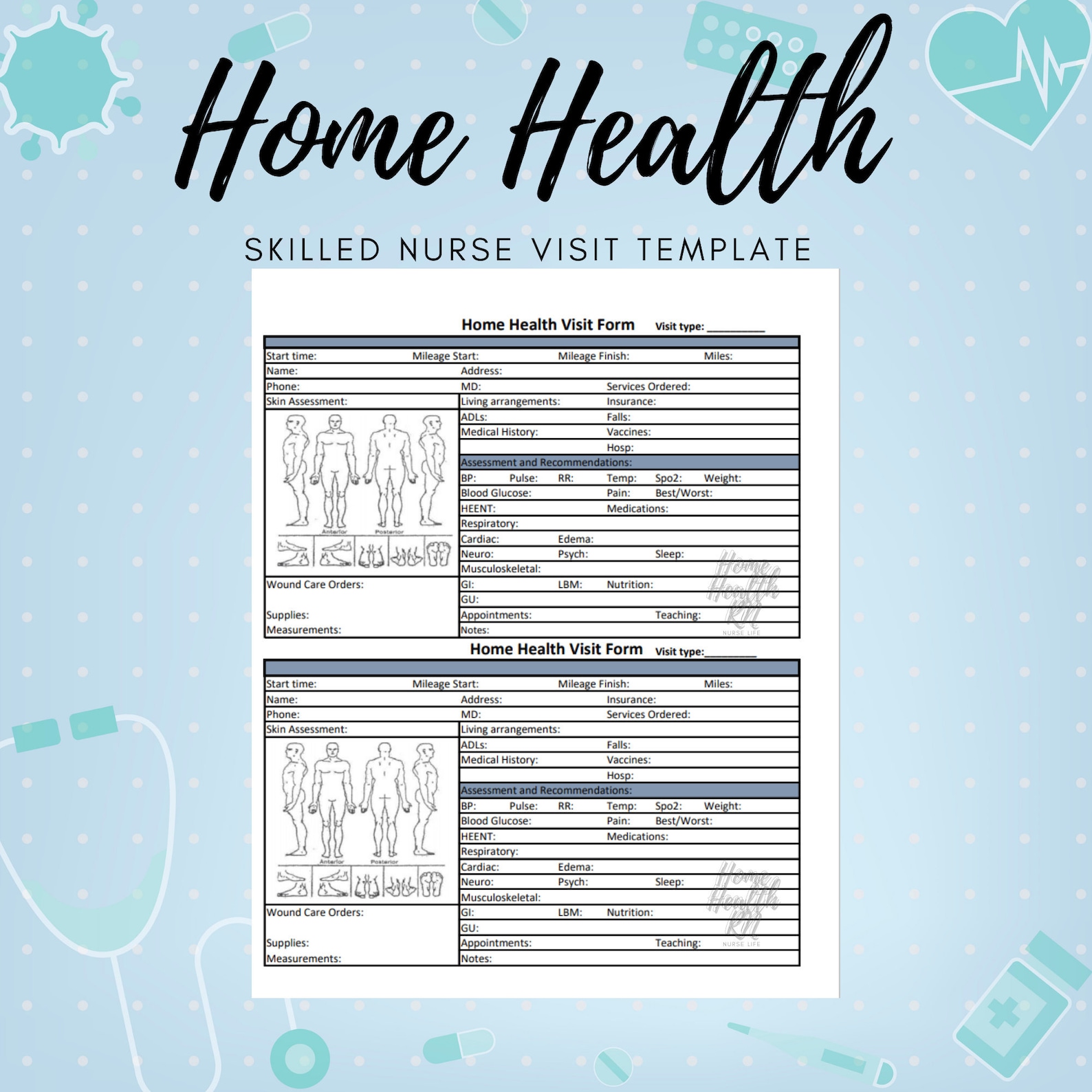 home-health-nurse-home-health-visit-form-template-oasis-etsy