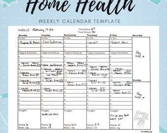 Home Health Nurse Weekly Calendar OASIS Nurse Brain SOC - Etsy