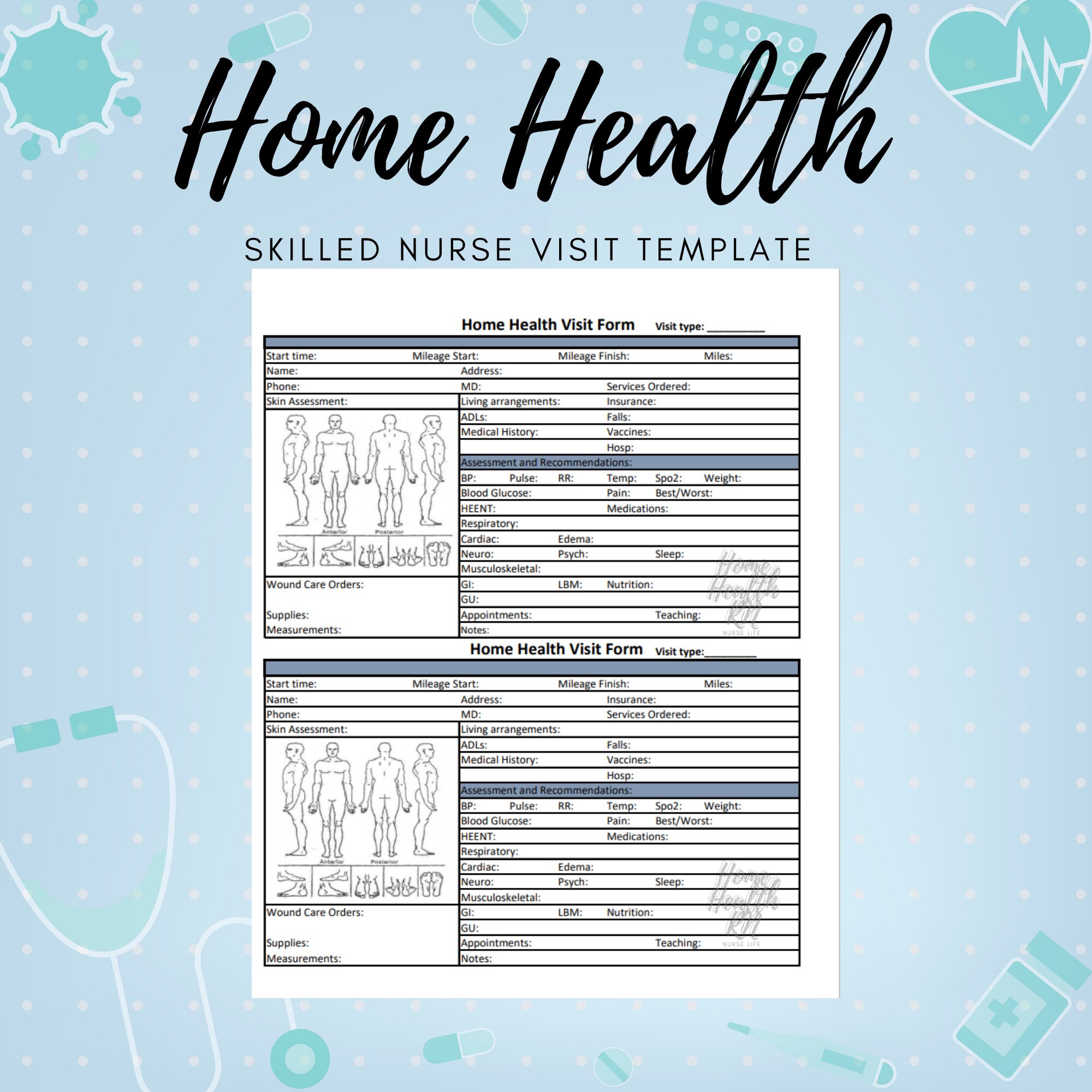 Home Health Nurse | Start of Care Template | OASIS | Nurse Brain | SOC ...