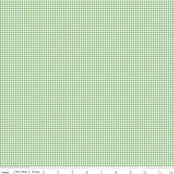 Notting Hill Gingham Green Yardage  by Amy Smart for Riley Blake- 1/2 yard increments, continuous cut