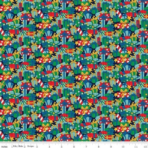 Liberty Deck the Halls Present Surprise for Riley Blake Designs, sold in 1/2 yard increments with one continuous cut