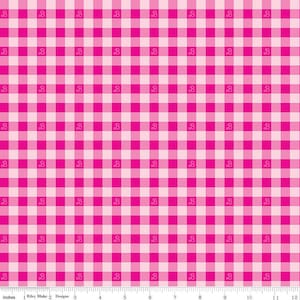 Barbie™ World Barbie Gingham Hot Pink for Riley Blake Designs, sold in 1/2 yard increments with one continuous cut