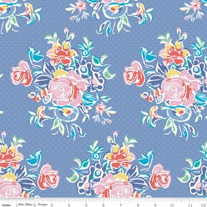 Always in Season Large Floral Blueberry by American Jane for Riley Blake Designs, sold in 1/2 yard increments, cut as one continuous piece