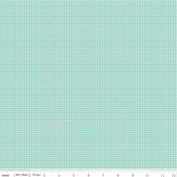 Prim - Sea Glass Gingham - green #C9698 By Lori Holt for Riley Blake, 1/2 Yard increments, Cut continuously