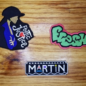 Janet Jackson, Fresh from the Fresh Prince of BelAir, and Martin from Martin Lawrence, 3 inch iron-on patches with no sewing needed!!