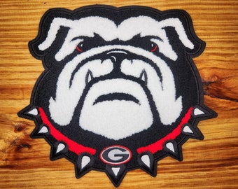 10 inch,  5 inch, and 3 inch UGA chenille iron on patches. No sewing needed!