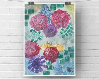 Abstract Florals Print