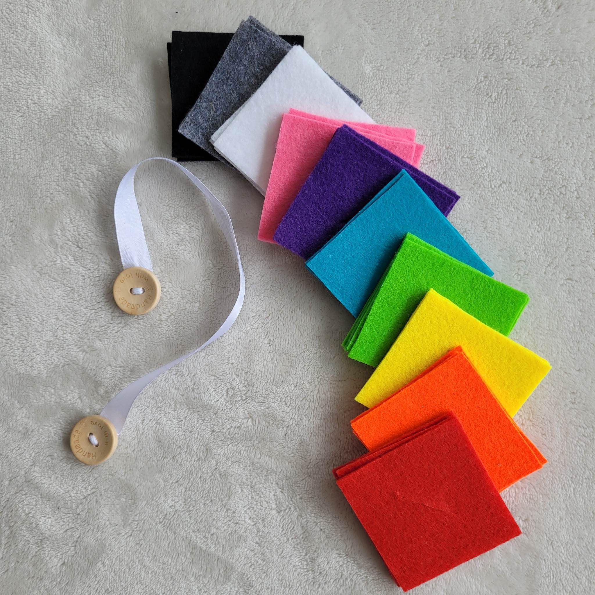 Rainbow Felt Button Snake Toy, Shapes Buttoning Toy, Buttoning Practice ...